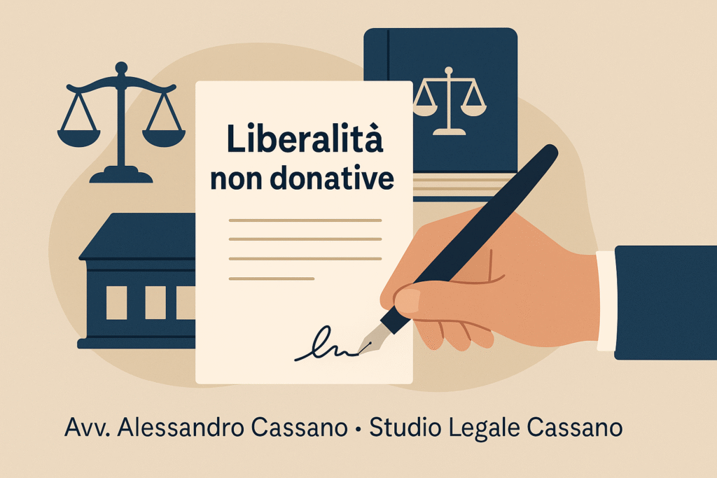 liberalità non donative e donazioni