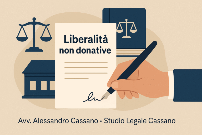 liberalità non donative e donazioni